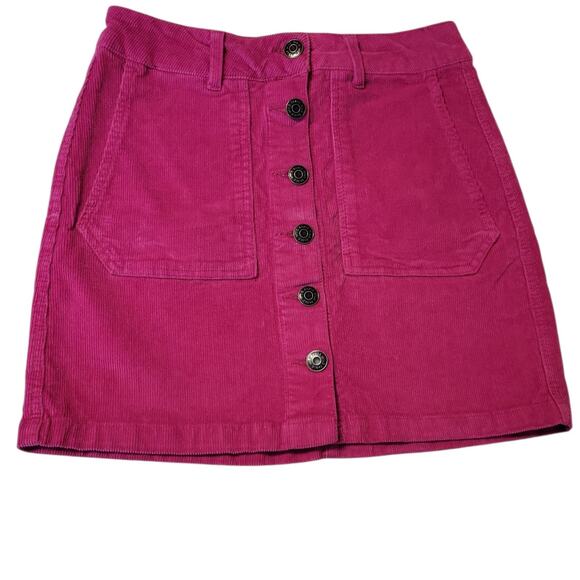 Wild Fable Corduroy Mini Skirt Button Front Y2K Retro Indie Colorful 70s Size 6 - Picture 1 of 9